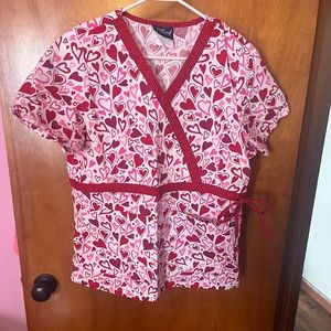 Small Scrub Top with Hearts